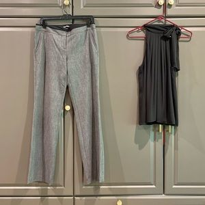 Express “Columnist” slacks, sz 6 & black blouse.